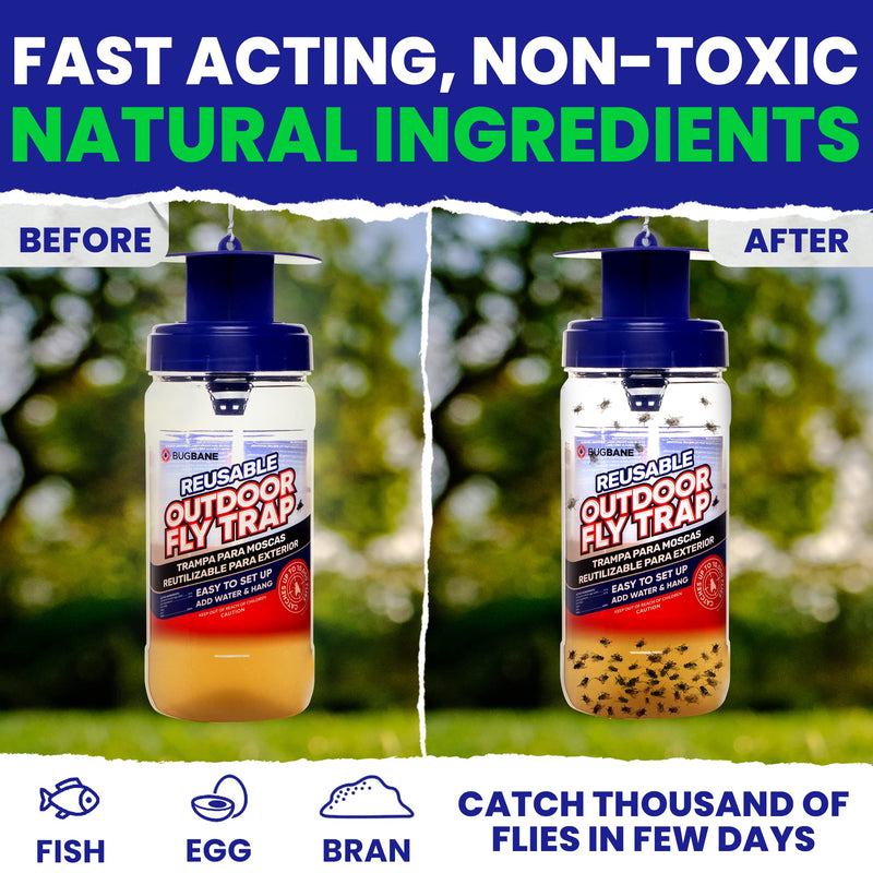 Fly Trap Bait Refills 3x30g. Natural Fly Magnet Bait Refill for All Reusable Outdoor Fly Traps. Fly Bait Refill Packets Fly Attractant Fly Bait Granules. Fly Trap Attractant - BeesActive Australia