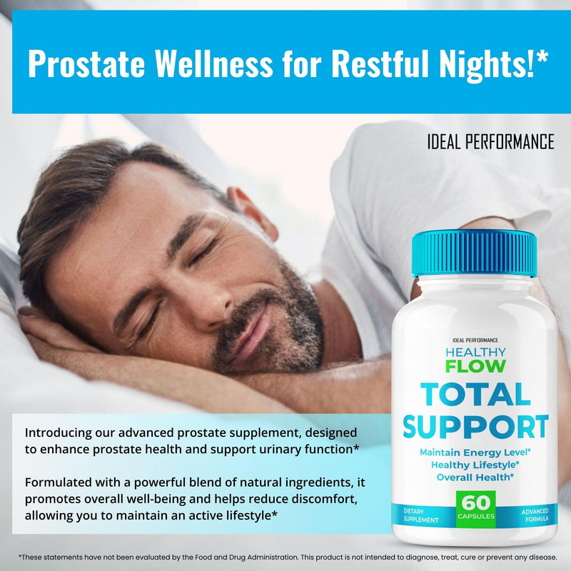 Healthy Flow Total Support Capsules, Official HealthyFlow Total Support Advanced Formula, All Natural Pills - Extra Strength, TotalSupport Reviews (3 Pack)