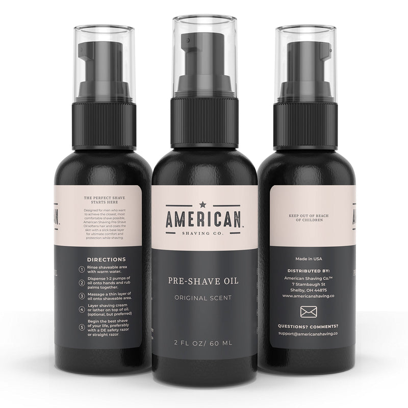 Pre-Shave Oil for Effortless, Smooth & Irritation-free Shave, For Men’s Skin Care Natural Handcrafted Blend Argan & Jojoba Oil, Protects Razor Burn, Premium Pre-Shave Oil by American Shaving Co - 2 Oz Original Scent