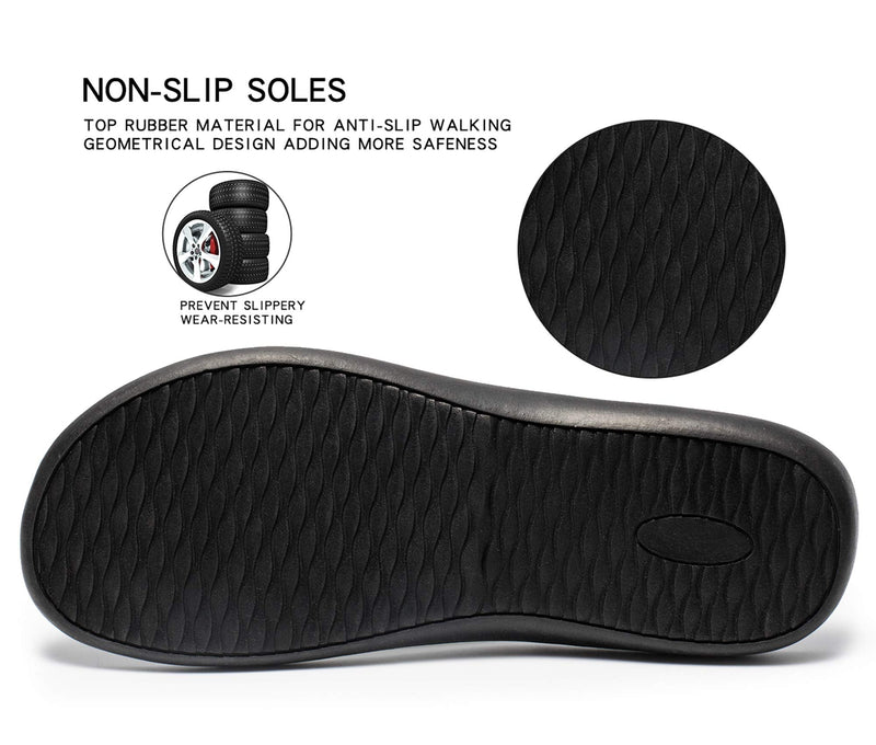 LLSOARSS Plantar Fasciitis Feet Sandal with Arch Support - Best Orthotic flip Flops for Flat Feet，Heel Pain- for Women 9 Black