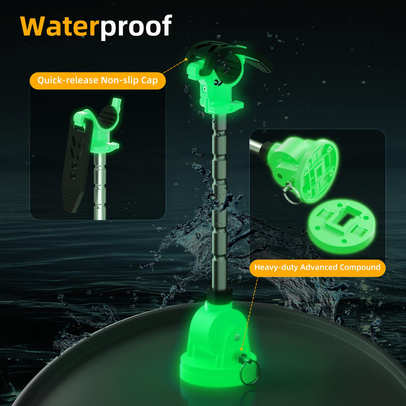 Trolling Motor Stabilizer Glow In the Dark Support Mount, with Extra Adjustable Aluminum Rod, Hold Trolling Motors Shaft & Reduce Bounce, Supports MKA-60 Minn Kota Terrova Riptide Terrova Ulterra - BeesActive Australia