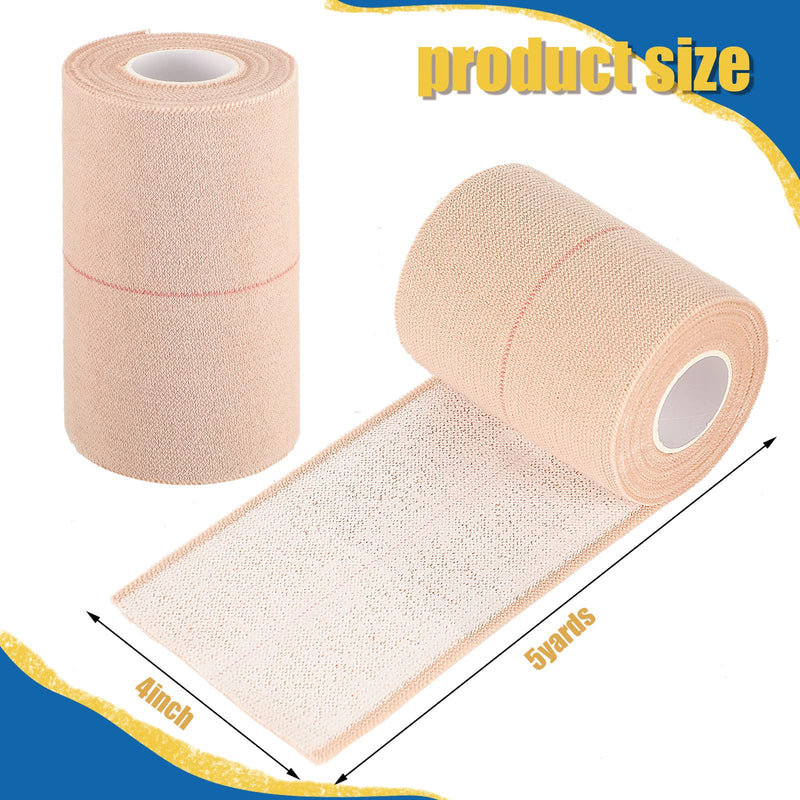 4 Rolls Elastic Tape Adhesive Elastic Tape Self Adhesive Bandage Wrap Flexible Stretch Bandages for Sports Ankle, Knee and Wrist Sprains Animal Pets, 5 Yard (4 Inch in Width) 4 Inch in Width - BeesActive Australia