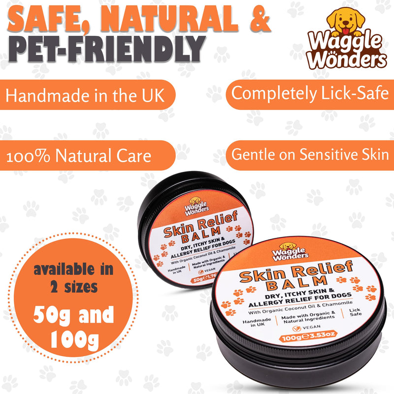 Dog Itch Relief Balm – Skin Relief Balm, Soothes Hot Spots, Dry & Itchy Skin, 100% Natural, Lick-Safe, Vegan Formula (50g) 50g