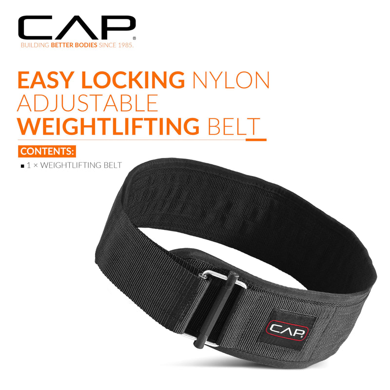CAP Barbell Premium Nylon Weightlifting Belt | Multiple Options Black Small