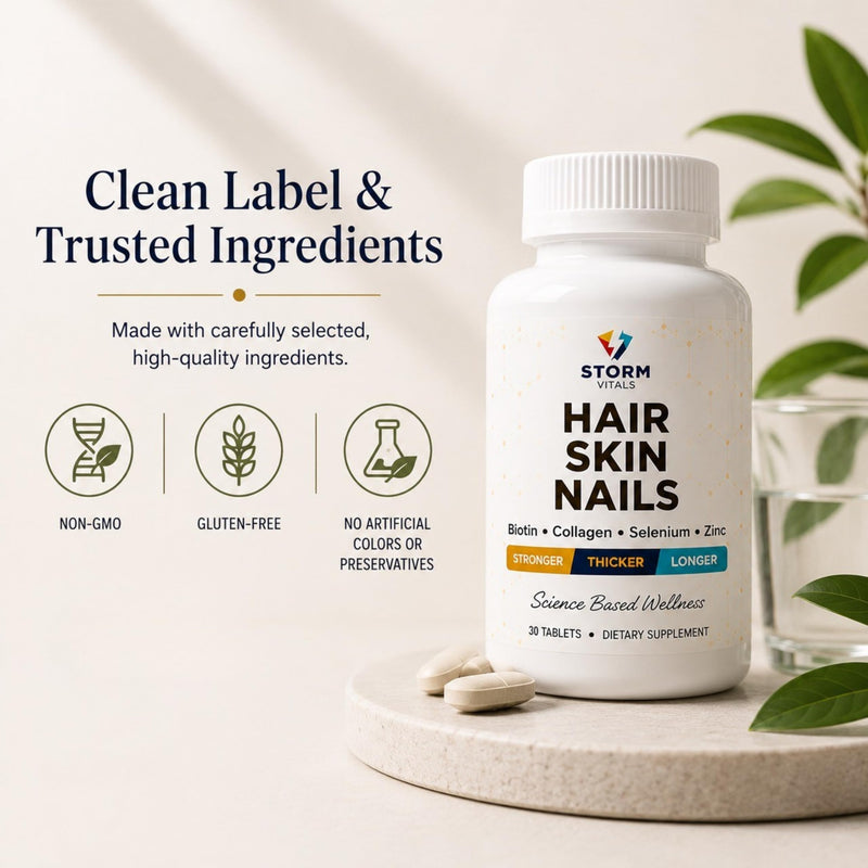 Hair, Skin & Nails – High-Potency Formula with Biotin, B-Complex, Hyaluronic Acid, Zinc, Selenium & Collagen – 30 Tablets – 30 Servings (30 Count (Pack of 1)) 30 Count (Pack of 1)