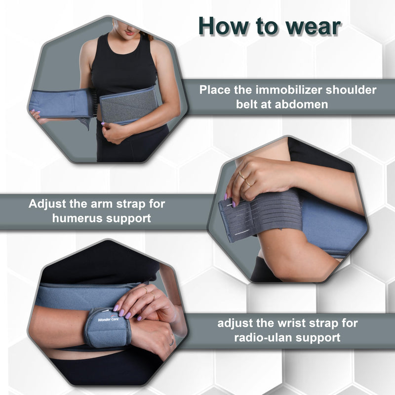 WC shoulder support brace arm slings shoulder immobilizer, youth shoulder brace- Shoulder stabilizer Compression Brace rotator cuff surgery sling, left-right arm sling-Size4 (41-45) inches Size 4 (Pack of 1)