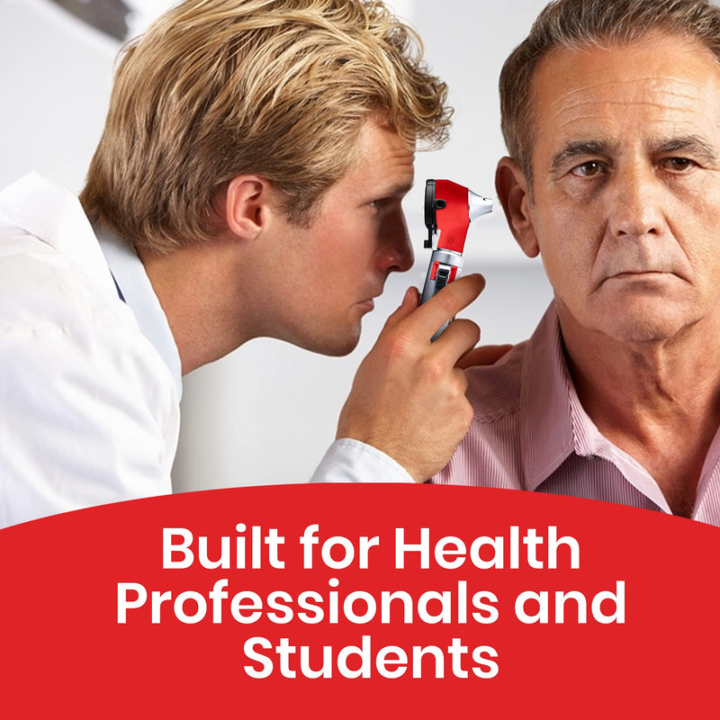 Zyrev ZetaLife Otoscope - Ear Scope with Light, Ear Infection Detector, Pocket Size (Red Color) Red - BeesActive Australia