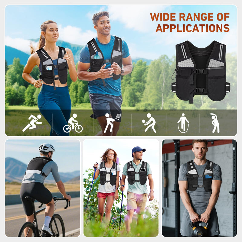 HUANLANG Running Vest for Women Men,Lightweight Hydration Runners Vest Breathable Reflective Hydration Pack for Marathon Hiking Running Trail - BeesActive Australia