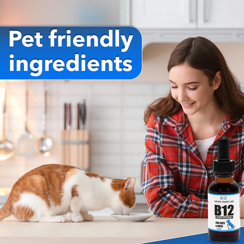 Liquid Vitamin B-12 for Dogs and Cats - Vet Formulated - Effective for All Animals Methylcobalamin (Methyl B12) - Energy, Appetite and Mood - Made in USA - PawsPlanet Australia