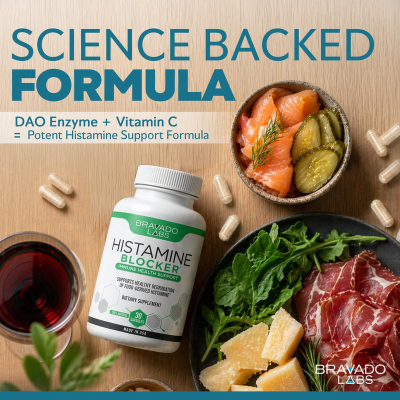 DAO Enzyme - Histamine Blocker Supplements with Diamine Oxidase & Vitamin C | Advanced DAO Enzyme Formula for Histamine Digest & Intolerance Support - Diamine Oxidase DAO Supplement, 30 Capsules 10000 HDU 30 Count (Pack of 1)