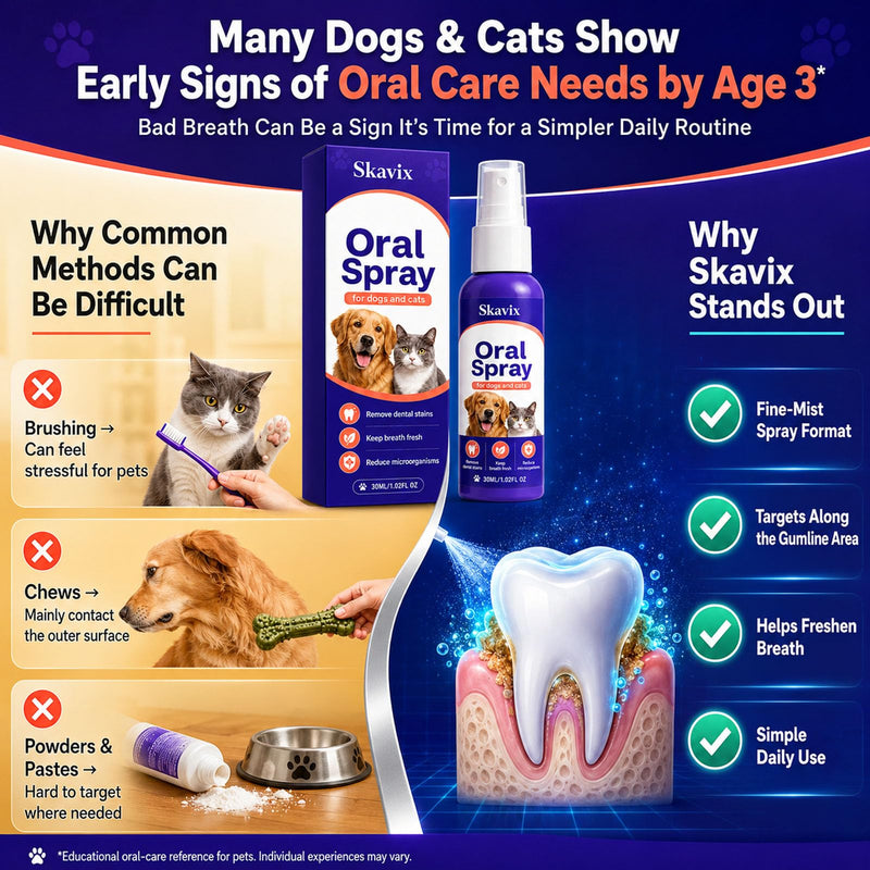 pet Oral Spray, No-Brush Oral Care Spray for Dogs and Cats, Easy Pet Mouth Spray for Fresh Breath Routine, Daily Pet Mouth Care Routine, 30ML / 1.02 FL OZ (2) 2