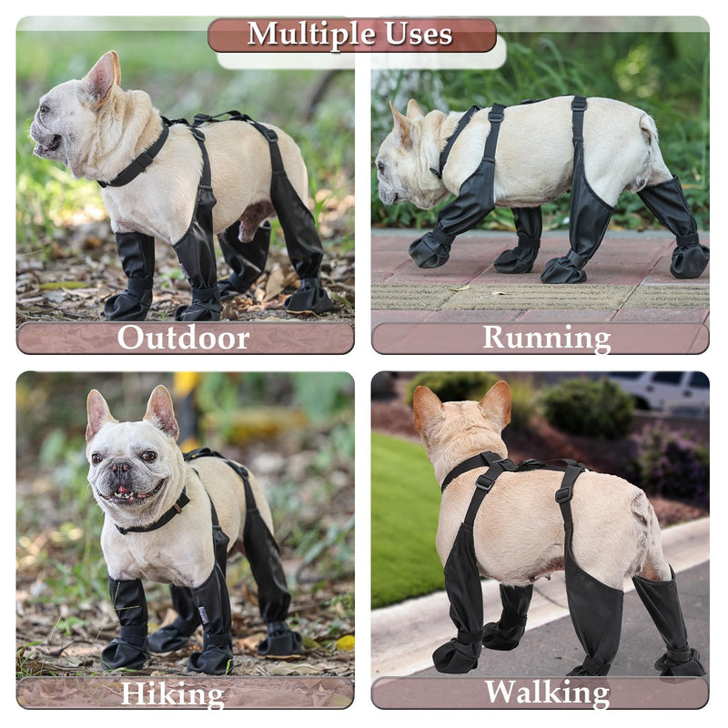 Outdoor Walking Dog Boots Dog Shoes Nonslip for Snow Rain|Dog Suspender Boots|Hiking Booties|Anti-Slip Dog Shoes|Dog Paw Boot Leggings|Waterproof Dog Boots Medium - BeesActive Australia