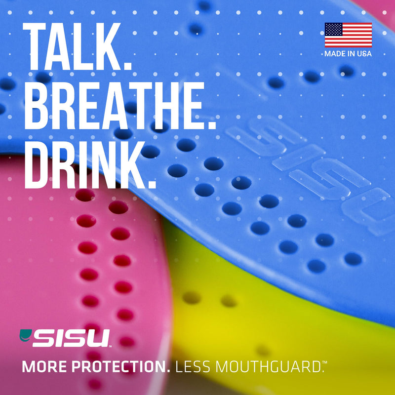 SISU Aero Medium Mouthguard, Lucky Lavender - 30% Stronger Protection for Lacrosse, Football, Hockey, Roller Derby, Team Sports - Remoldable Up to 20 Times - Ultra Slim - Works for Braces - Non Toxic Medium (5' - 6' tall) - BeesActive Australia