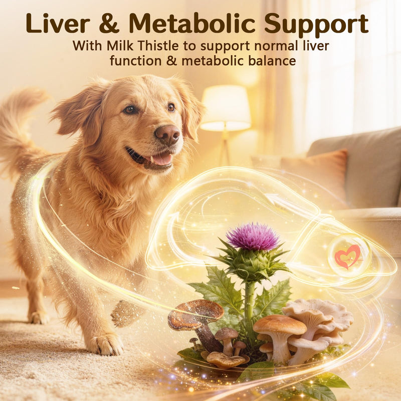 VUN Turkey Tail Mushroom for Dogs, Mushroom Powder for Dogs & Cats Lipoma for Immune,Heart,Liver,Antioxidant Daily Wellness Supplement with Reishi & Shiitake Blend-120g