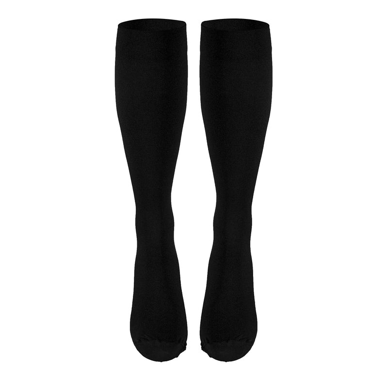 Truform Surgical Stockings, 18 mmHg Compression for Men and Women, Knee High Length, Closed Toe Black Medium (1 Pair)