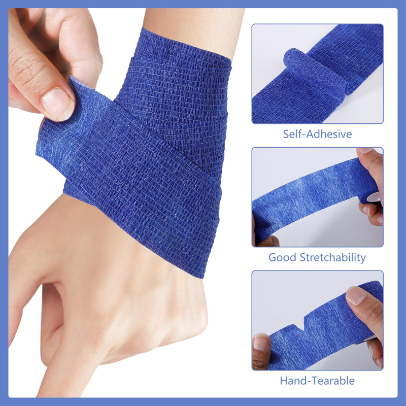 XREE 12 Rolls of Self-Adhesive Bandage, 5cm x 4.5m Self-Adhesive Bandage Elastic Bandage Adhesive Bandage for Stretch Athletes Pet Arm Foot Joint Finger (12 Colors) Colorful - BeesActive Australia