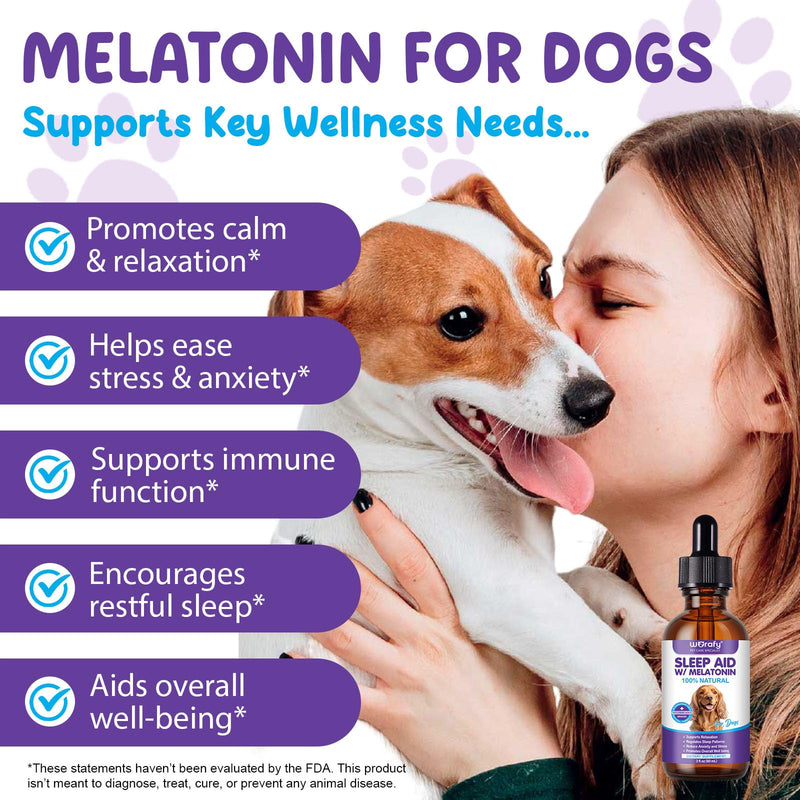 Melatonin for Dogs & Cats - All-in-One Calming Aid & Sleep Supplement for Anxiety from Fireworks, Travel & Separation, Promotes Deep Relaxation & Calm Behaviour for All Breeds & Sizes