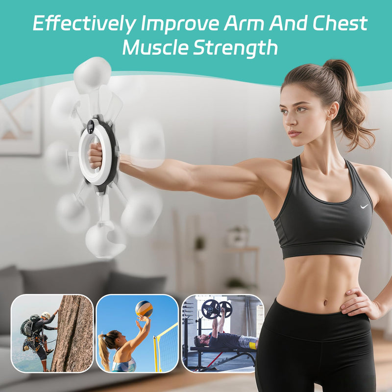 360° Hand-Crank Arm Workout for Men & Women - Adjustable Forearm & Chest Trainer with LED Counter, Non-Slip Handle, Portable Silent Home Fitness Equipment