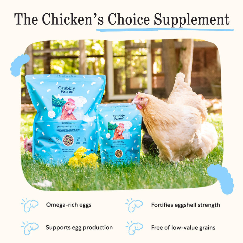 Grubbly Farms Omega Mix - Omega Enriching Feed Supplement for Chickens (1LB) Omega Mix - 1 LB - BeesActive Australia