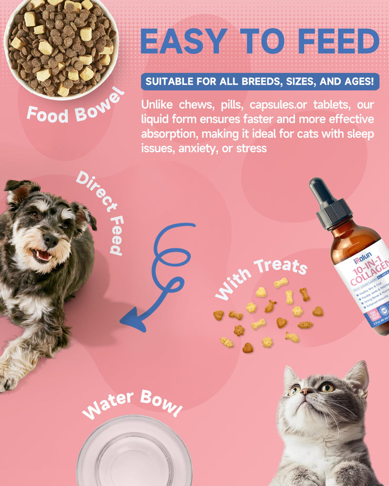 Collagen for Dogs & Cats - Skin and Coat Supplements- Joint Supplements - Support Digestion & Gut Health - with Collagen Peptides MSM, Omega 3 Hyaluronic Acid, Biotin - Roast Chicken Flavor