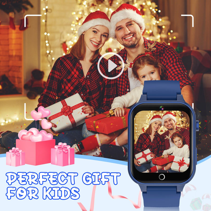 Moremore Smart Watch for Kids with 39 Games, Kids Watch with Touch Touchscreen Alarm Clock, HD Camera, Pedometer, Gifts Toys for Ages 3-12 Years Old for Boys Girls (Blue) Blue