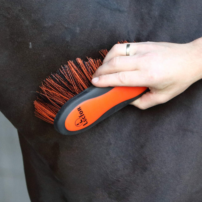LUCFOR Root Brush Horse Long Brush | The cuddly brush as a mane comb in horse accessories | Horse Brush Large Long Soft Bristles Orange Fur Shining Brush Horse | For coarse dust and dirt - BeesActive Australia