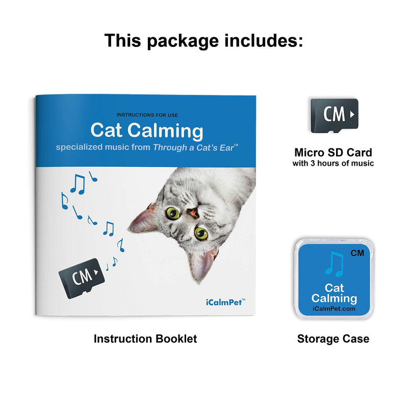 iCalmPet | Through a Cat's Ear: Cat Calming | MicroSD Card | 3-hrs | Specialized Music to Soothe Feline Stress - PawsPlanet Australia