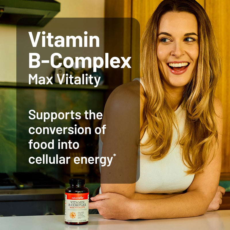NatureWise Vitamin B Complex for Women and Men - with Folic Acid Biotin B1 B2 B3 B6 B12 - Support Cellular Energy & Mental Clarity - Gluten & Dairy Free - 360 Softgels[1-Year Supply] 360 Count (Pack of 1)