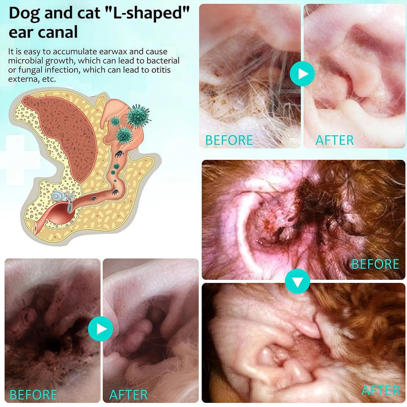 Ear Mite Treatment for Dogs & Cat, Dog Ear Cleaner, Provides Relief for Pets’ Itchy Ear and Yeast Infection, Reduces Ear Mites And Debris, 22ml