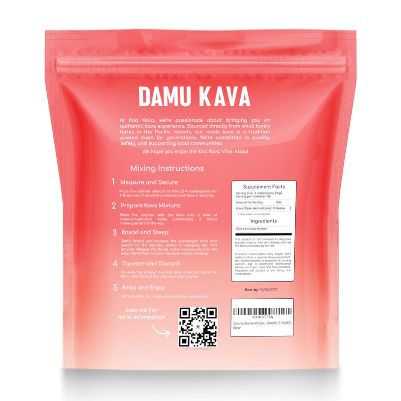 Damu Koa Kava Kava Powder ‚Äì Premium Fijian Damu Noble Root, Strong, Heady 8 oz. (226g) 8 Ounce (226g) - BeesActive Australia