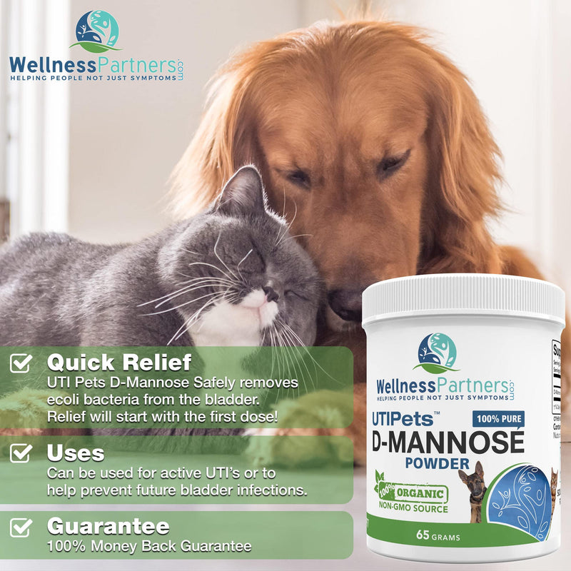 UTI Pets Pure D-Mannose Non GMO Organic Source Powder 65gram jar - PawsPlanet Australia