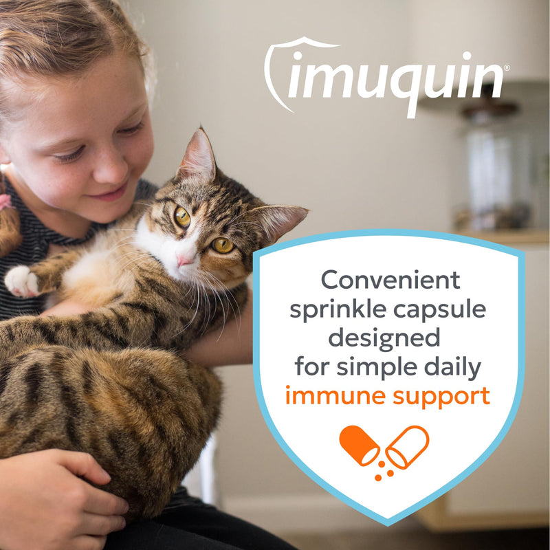 Nutramax Imuquin Immune Health Supplement for Cats, with Astaxanthin and Beta Glucans, 30 Sprinkle Capsules 30 capsules