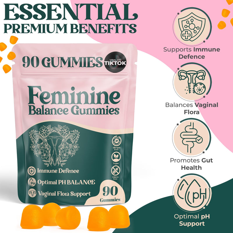 Feminine Balance Gummies - for Women’s Health & Wellness - Immune Support - Vegan, Gluten-Free - Hawaiian Pineapple (Pack of 2) Pack of 2