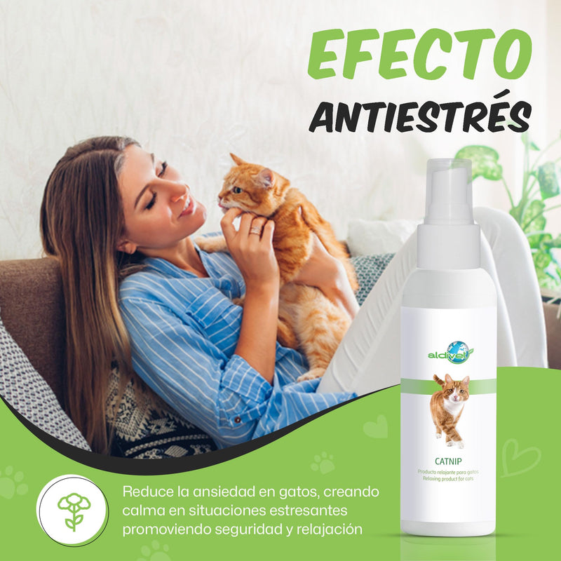 Aldivet Calming Spray for Cats - New Environments - Valerian - Support in Stress Situations - Relaxing - Training and Games - Comfort Reinforcement in New Spaces - Antistress - 125 ML