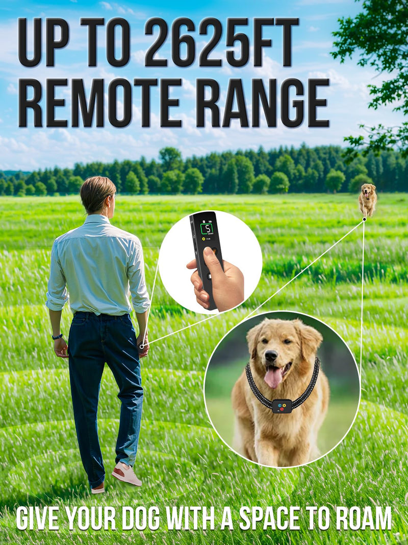 Dog Shock Collar with Remote, Shock Collar for Dogs with Vibration and Beep Modes, IP67 Waterproof Rechargeable Electric Dog Training Bark Collar with Security Lock for All Breeds, Sizes - BeesActive Australia