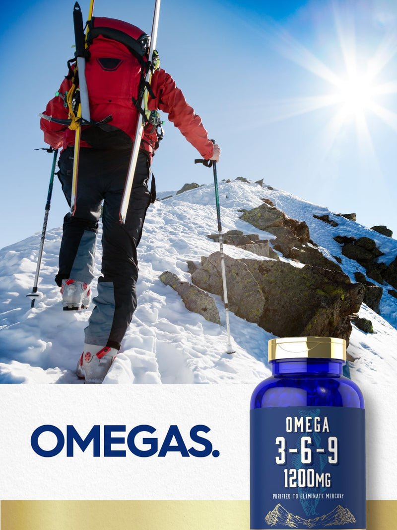 Carlyle Omega 3 6 9 Supplement | 1,200mg | 180 Softgel Capsules | Triple Omega Complex | Fish, Flaxseed & Borage Oils with EPA & DHA | Non-GMO & Gluten Free