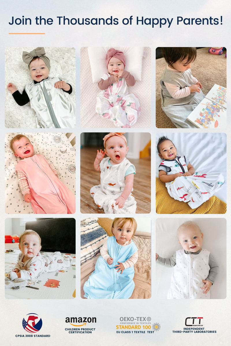 TotAha Light Baby Sleep Sack, Stretchy Sleepsack, Silky Comfort, Buttery Soft, Swaddle Transition Sleeping Bag, 2-Way Safe Zippers, Baby Wearable Blanket for 0-3-6-12-18-24 Months 0.5 TOG Greenleaf 6-15 Months - BeesActive Australia