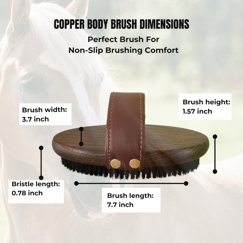 Horse Grooming Brush With Copper Bristles | Premium Handmade Horse Body Brush Removes Light Dirt, Dust & Scurf | Conditions Polishes For Radiant Shine | Professional Equine Brush Tool For Your Kit - BeesActive Australia