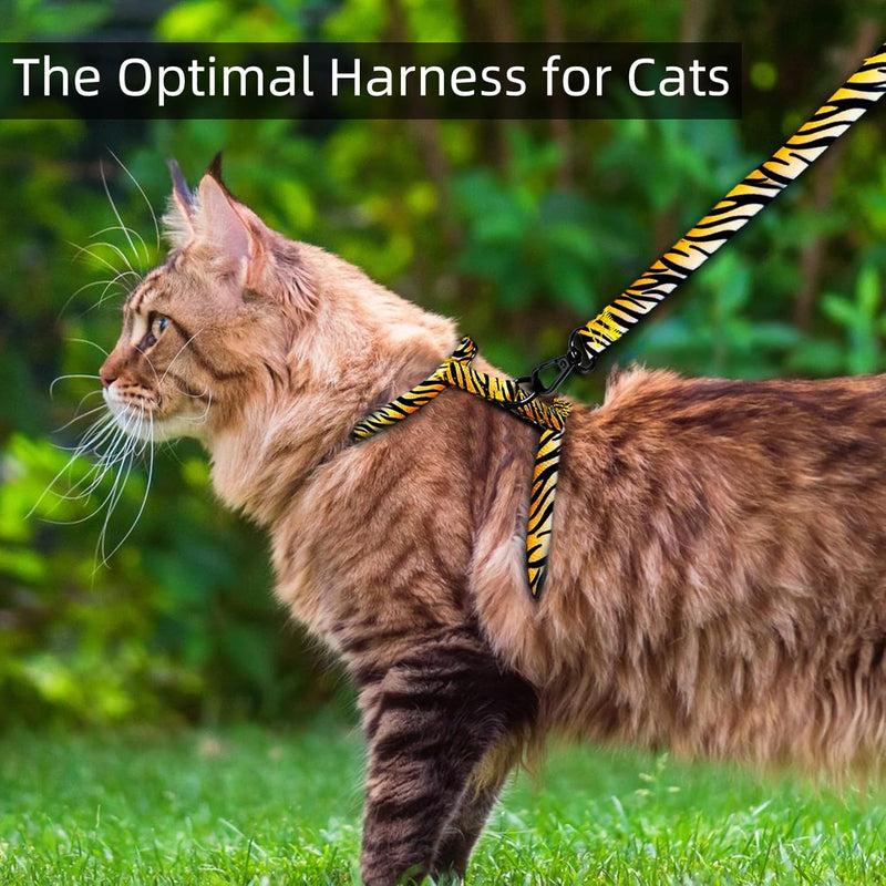 Cat Harness and Leash Escape Proof, Adjustable Soft Kitten Leash for Outdoor Walking & Travel with Breathable Nylon, 4.9ft Cat Leash for Adult - Lightweight & Safe Large Cat Harness [M] Neck Girth: 12.2"-15.7", Chest Girth: 15.7"-20.47" - BeesActive Australia