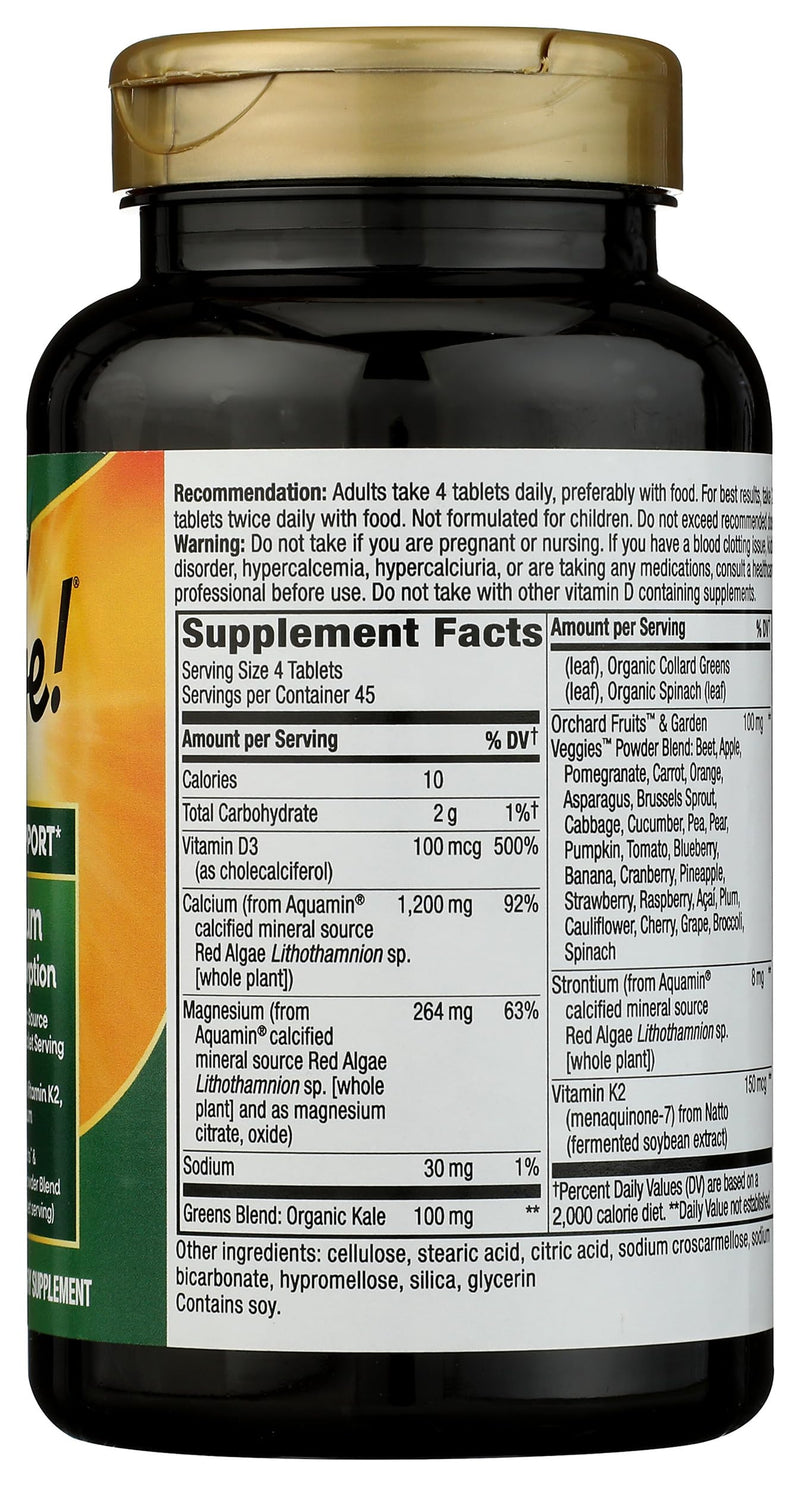 Nature's Way Nature's Way Alive! Calcium Bone Formula, Max Absorption, Plant Source Calcium, 180 Tablets, 180 Count