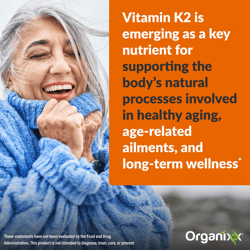 Organixx D3 K2 Supplement, Bone & Immune Health, MCT Oil, 30 Serv | Bioavailable D3 & K2 in MCT oil, Vitamin K2 directs calcium to bones; supports bone density, immune health & wellness