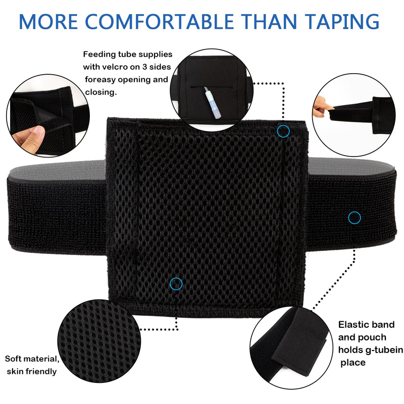 Breathable Feeding Tube Belt, Concealment and Comfortable Gastrostomy G Tube Accessories, Peritoneal Dialysis Belt with Mesh Sponge Pad Black Pd Belts Dialysis for Men Women Adults (L) L - BeesActive Australia