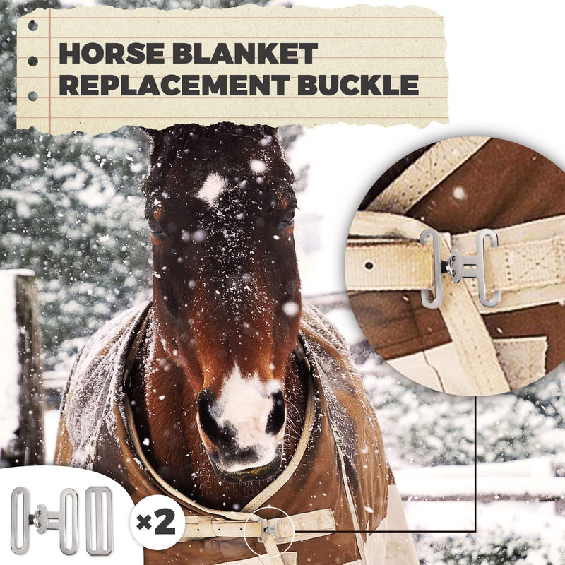 Harrison Howard 6PCS Hardware Horse Blanket Surcingle Buckle Replacement for Horse Sheets Surcingle Attachment 2 Sets two pieces - BeesActive Australia