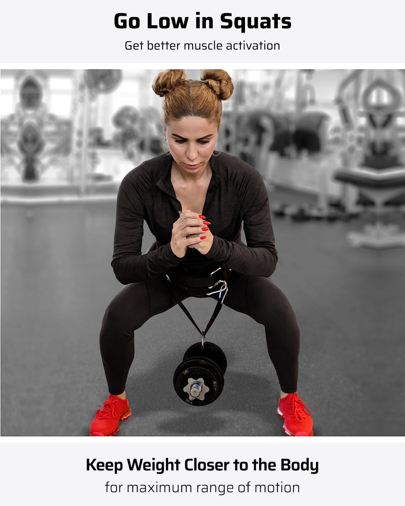 Dumbbell & Barbell Loading Straps | Attachment Straps for Dips, Pullups, Squats | Ultra Strong, Heavy Duty & Secured | Attach any Dumbbell & Barbell to any Dip Belt | 8” & 6” Straps Included