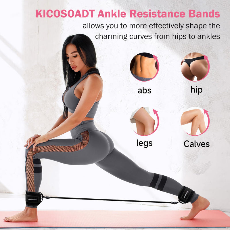 Ankle Straps for Cable Machines Women & Man(One Size),Ankle Resistance Bands with Cuffs,Home & Gym Exercise Equipment,Cable Kickback Ankle Straps