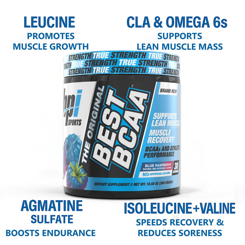 BPI Sports Best BCAA Powder - Muscle Recovery Support - Branched Chain Amino Acids | Building Blocks of Protein and Muscle - Post Workout Recovery ‚Äì Hydration - Blue Raspberry, 30 Servings 10.58 Ounce (Pack of 1) - BeesActive Australia