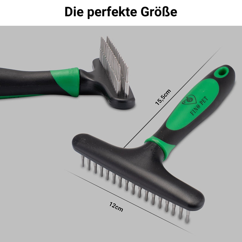FinoPet de-matting curry comb, rake comb as fur detangler for dogs and cats, dog brush/cat brush, dog comb/cat comb for de-matting and removing the undercoat, dog curry comb, fur brush - BeesActive Australia