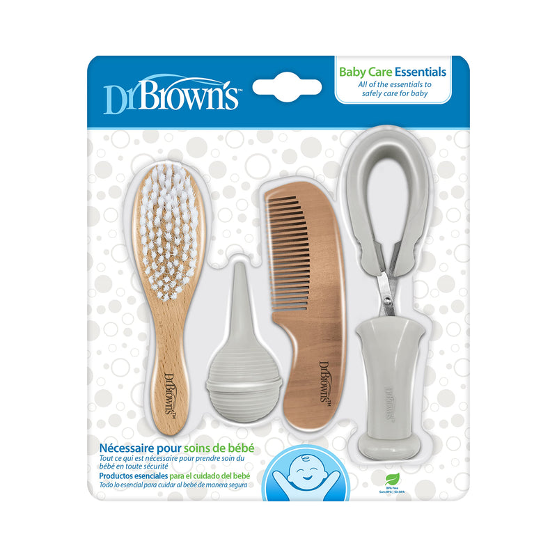 Dr. Brown's Baby Care Essentials Kit, Nail Scissors with Case, Nasal Aspirator, Cradle Cap Brush and Comb, BPA-Free Essentials Care Kit, 5-piece