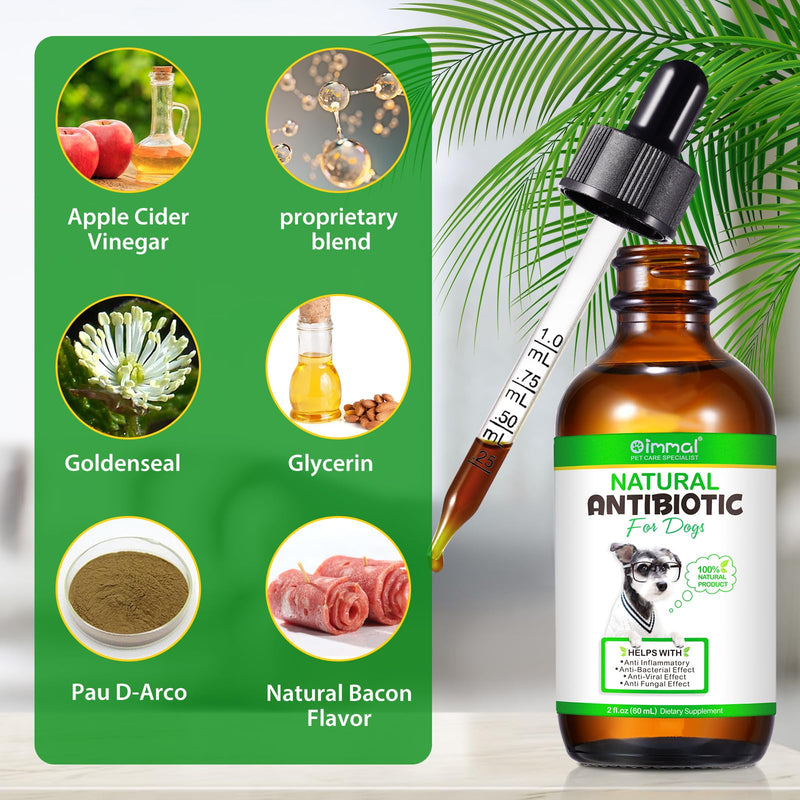 Natural Antibiotics for Dogs, Dog Antibiotics Supports Dog Allergy and Itch Relief, Dog Multivitamin, Pet Antibiotics, for All Breeds (2 Fl Oz) 2 Fl Oz - PawsPlanet Australia