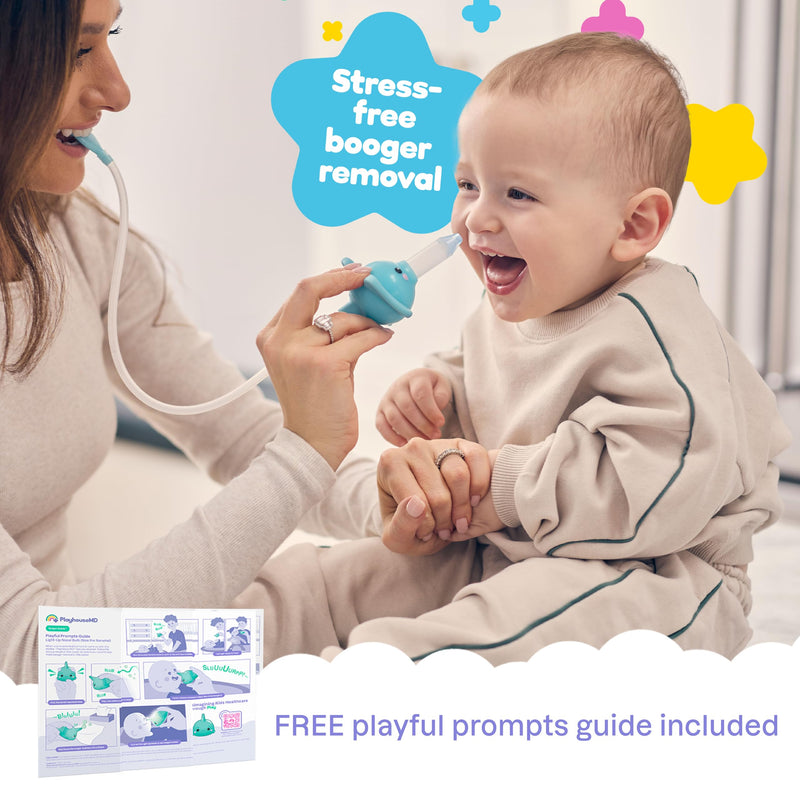 Playhouse MD Booger Buddy Nasal Aspirator, Elephant - with LED Light for Babies & Toddlers – BPA-Free Snot Remover for Infant Stuffy Nose, Congestion Relief – Easy to Clean Design - FSA/HSA Eligible - BeesActive Australia